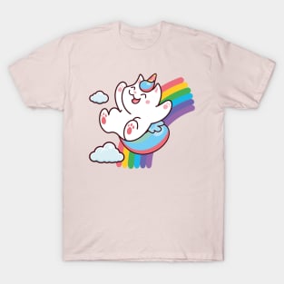 Magical Kittycorn Sliding on a Rainbow: Embrace the Whimsy and Joy T-Shirt